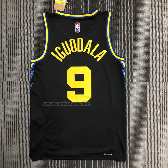 Camiseta Golden State Warriors Andre Iguodala #9 Ciudad 2021-22 Negro